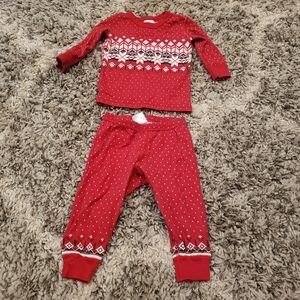 Hanna Andersson Red White Fair Isle Organic Christmas Pajamas